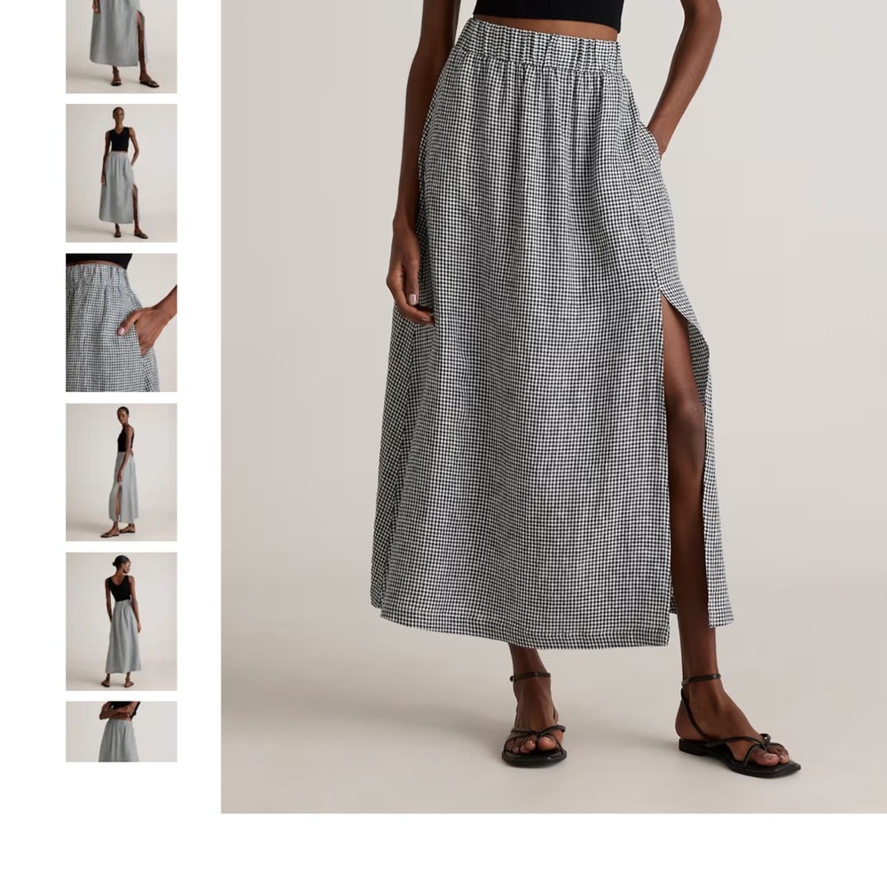 Quince gingham linen skirt